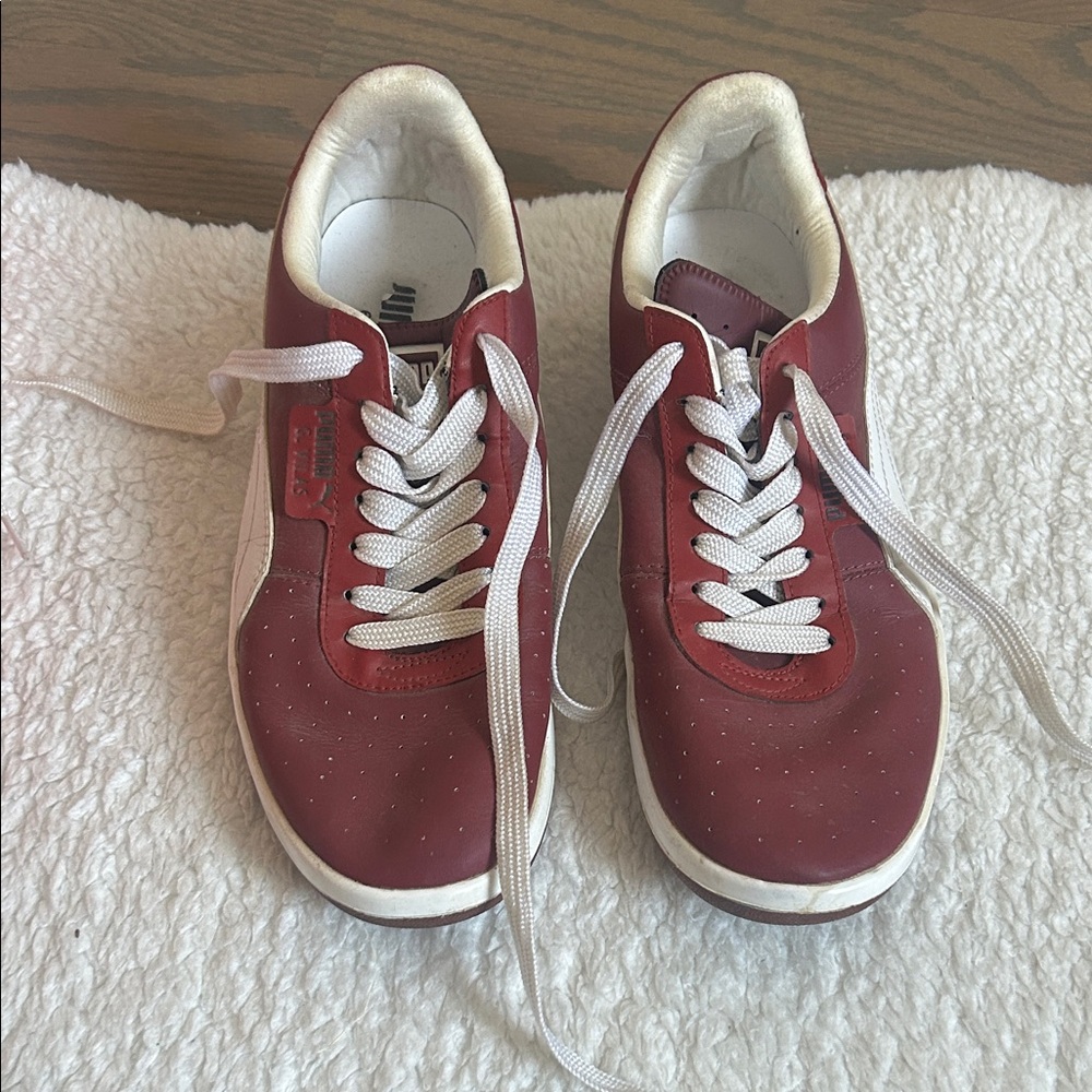 Puma Red and White Sneakers